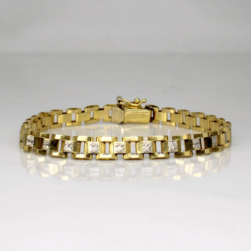 18k Two Tone Gold Bracelet | 6.5" |