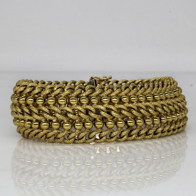 18k Yellow Gold Woven Link Bracelet | 7.25" |