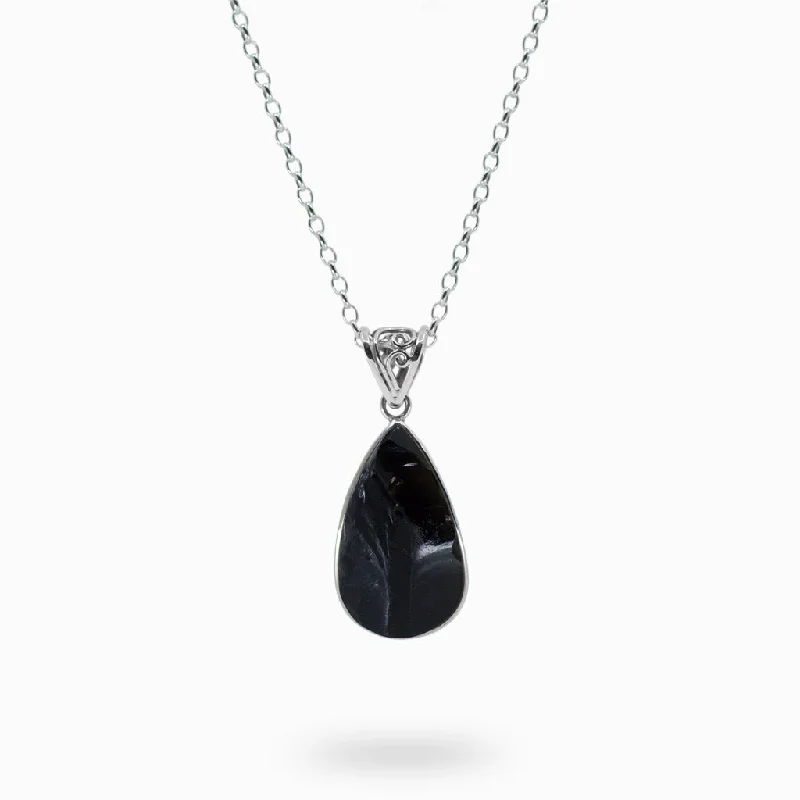 Apache Tear Obsidian Necklace