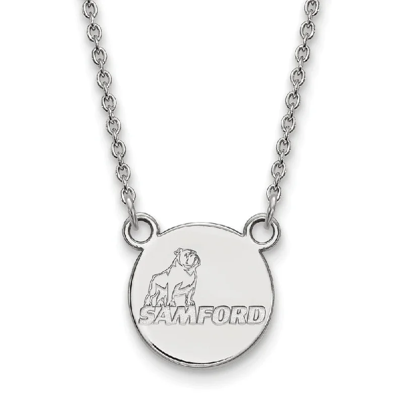 14k White Gold Samford U Small Pendant Necklace