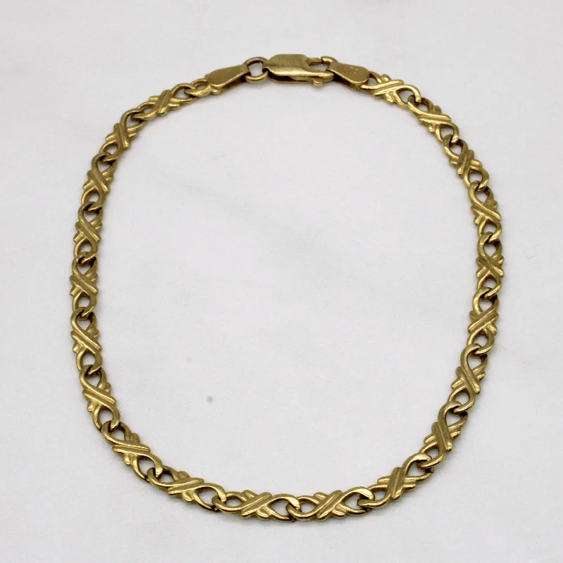 9k Yellow Gold Ornate Link Bracelet | 8.25" |