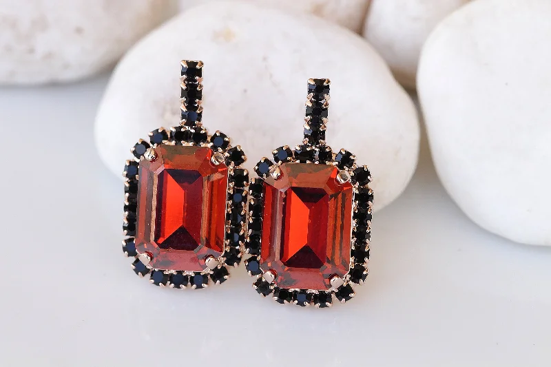 RED BLACK EARRINGS