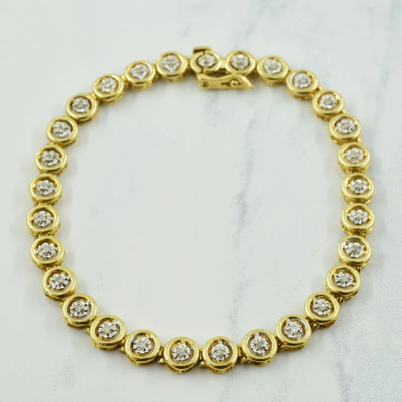 Diamond 10k Yellow Gold Bracelet | 0.15ctw | 7" |