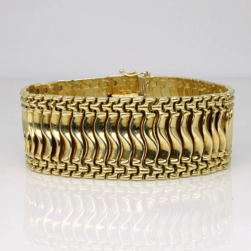 14k Yellow Gold Wide Bracelet | 7.5" |