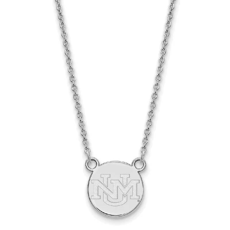 14k White Gold U of New Mexico Small Pendant Necklace