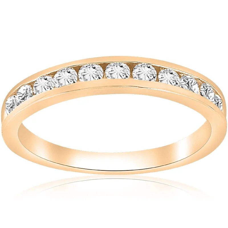 1/2 cttw Diamond Channel Set Wedding Ring Yellow Gold