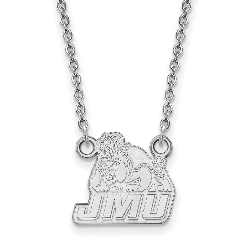 14k White Gold James Madison U Small Pendant Necklace