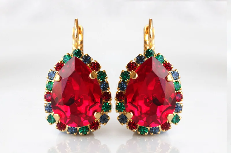 RED GREEN EARRINGS