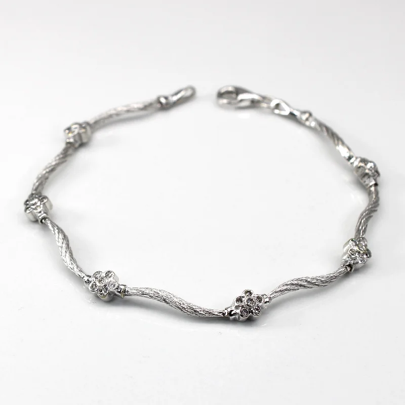 Cluster Diamond Chain Bracelet | 0.21ctw | 7"|