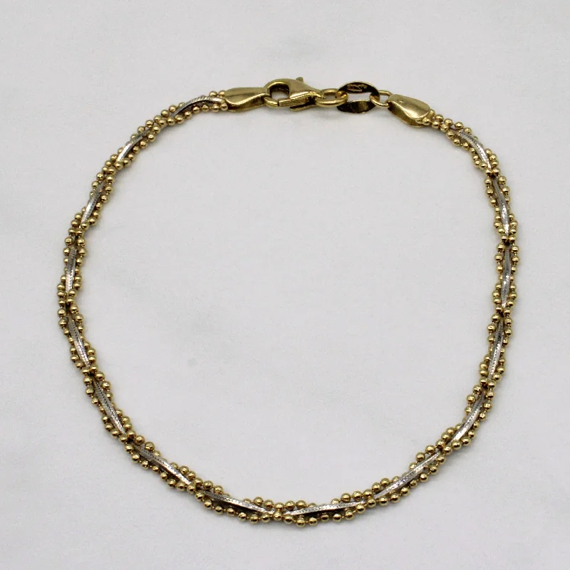 18k Two Tone Gold Bracelet | 8" |