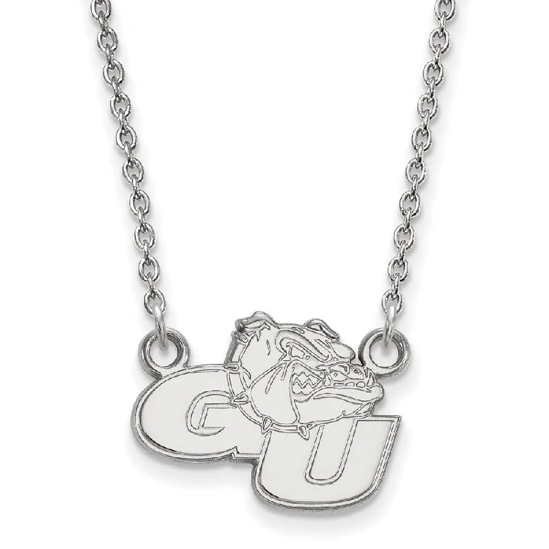 14k White Gold Gonzaga U Small Pendant Necklace