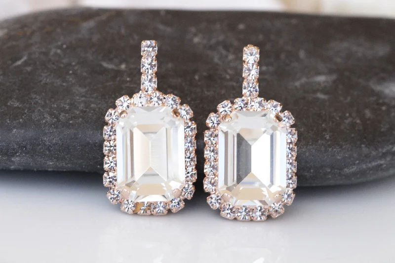 WHITE CRYSTAL EARRINGS