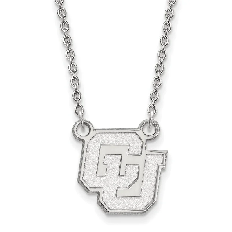 14k White Gold U of Colorado Small Pendant Necklace