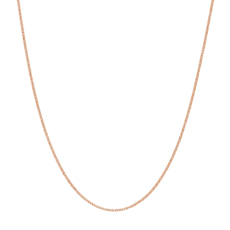 14K Rose Gold 0.70mm Adjustable Cable Chain Necklace by Midas Chain