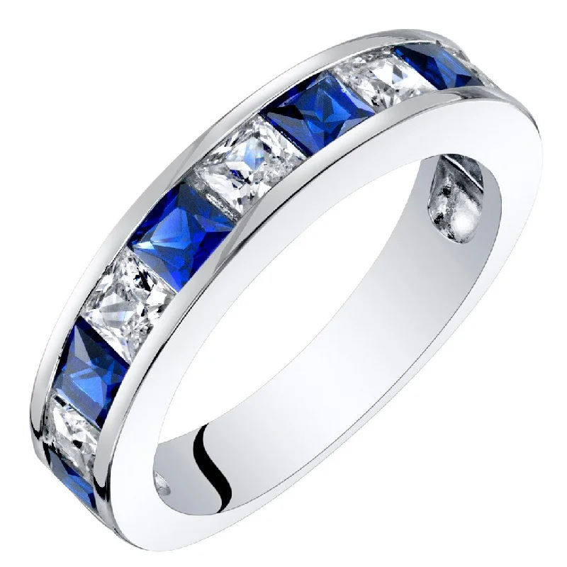 Sterling Silver 1 ct Created Sapphire Birthstone Ring