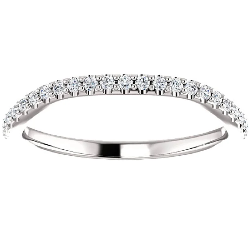 1/5 Ct Curved Diamond Guard Enhancer Wedding Ring White Gold