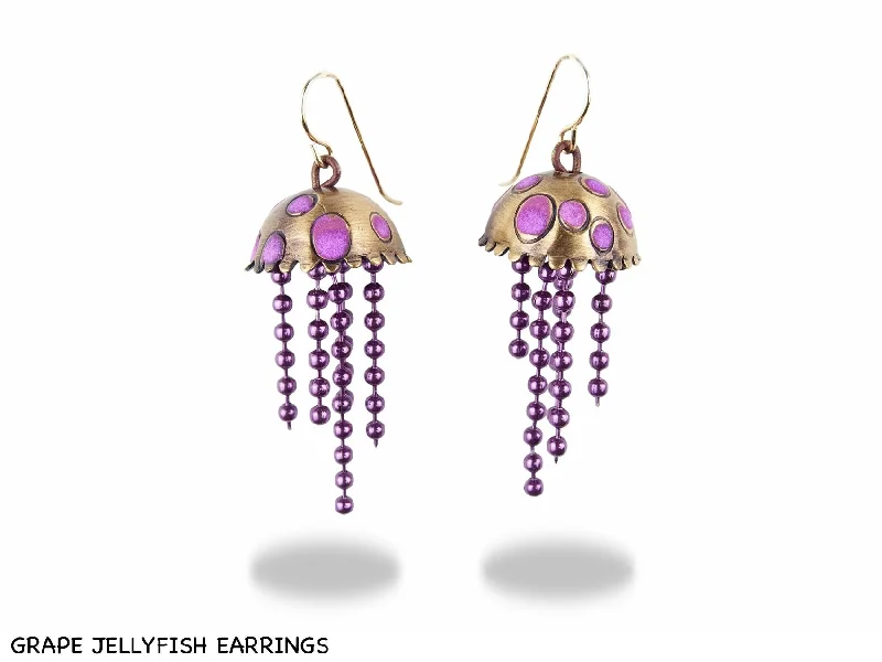 Grape Jellyfish Earrings