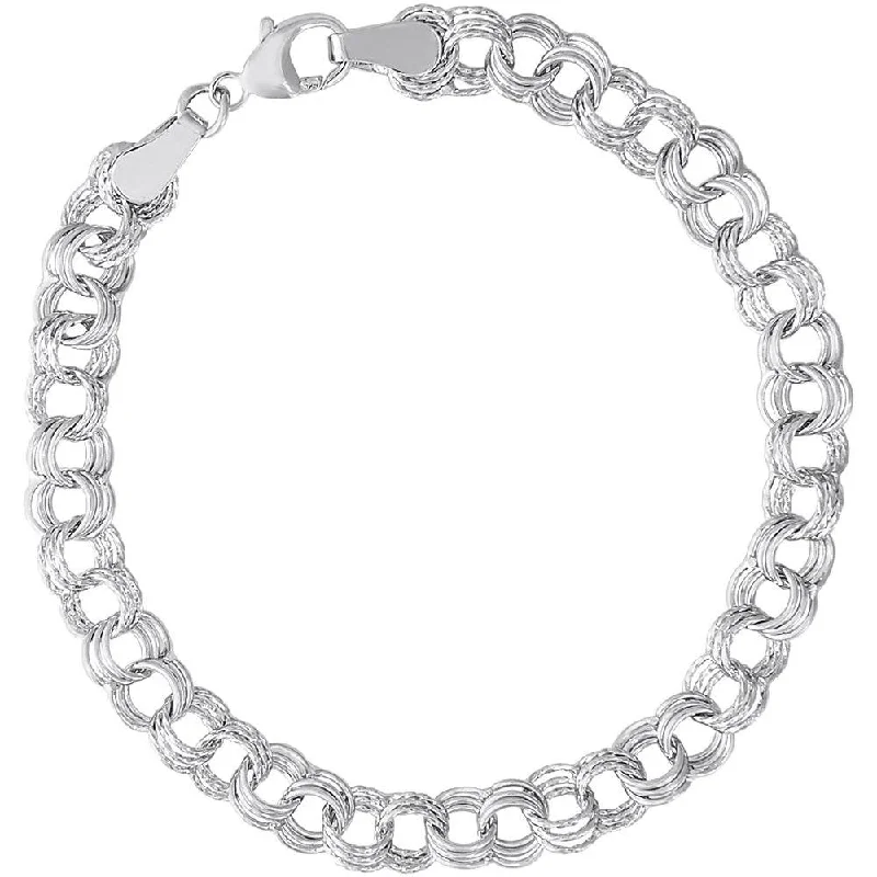 Rembrandt Charms - Twisted Triple Link Curb Classic Charm Bracelet - 20-0029