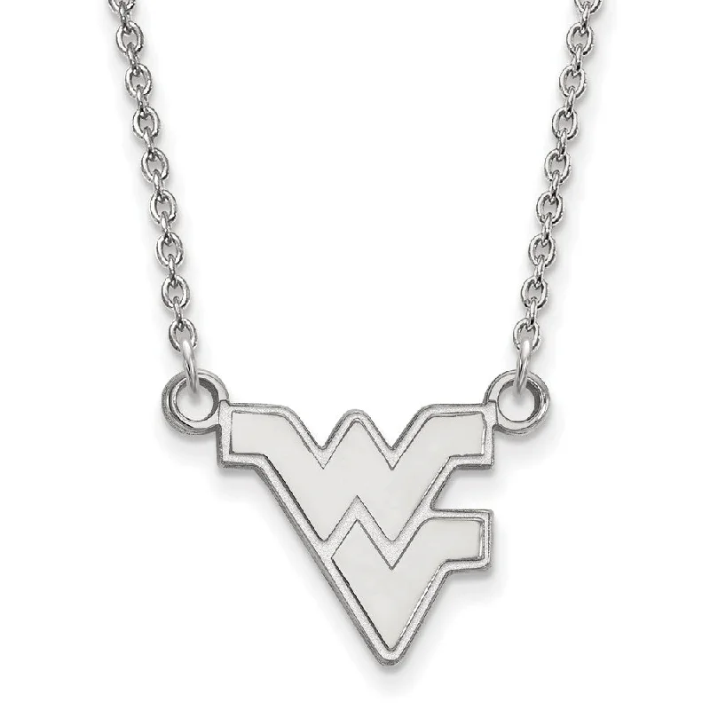 14k White Gold West Virginia U Small Pendant Necklace