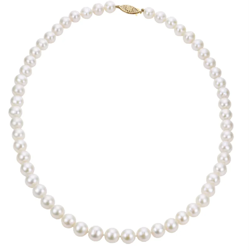 14K Yellow Gold 5-5.5mm Freshwater Pearl Strand Necklace