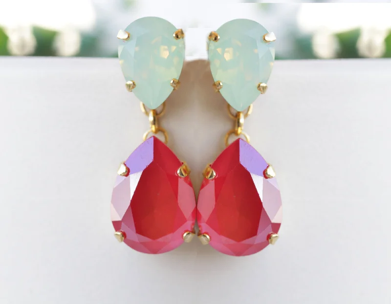 Coral Mint Earrings