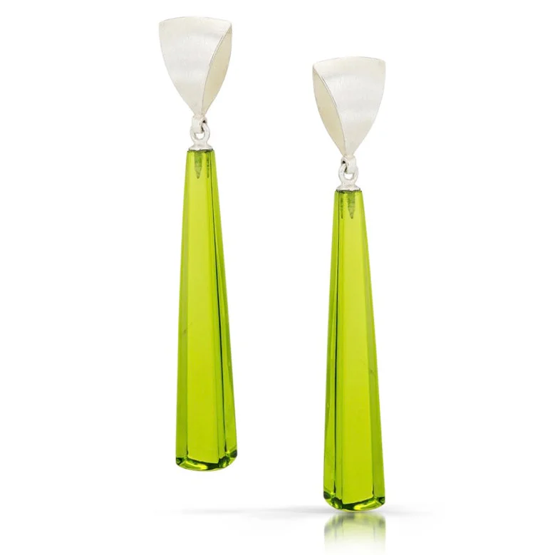 Spinnaker Drop Earrings with Green quartz