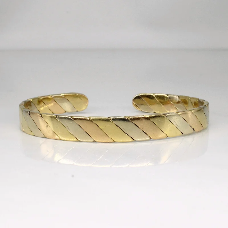 18k Tri Tone Gold Cuff Bracelet | 6.5" |