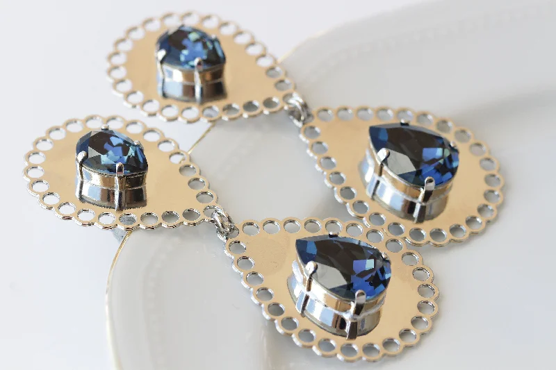 Navy Blue BRIDAL EARRINGS