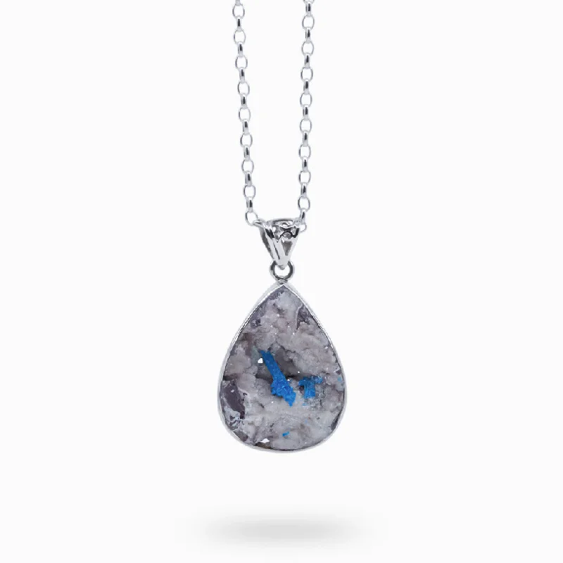 Cavansite Druzy Necklace