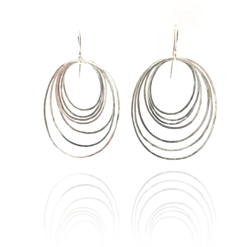 Silver Ripple Earrings - Large