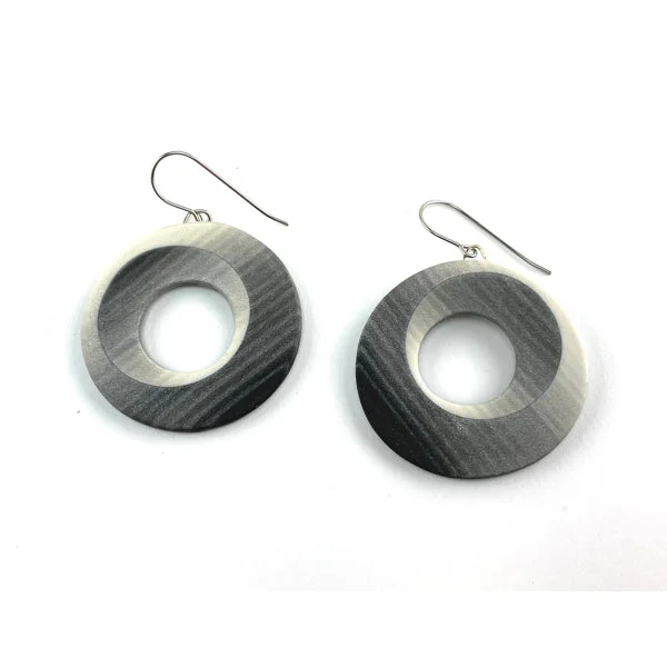 Large Opart Earrings Grayscale