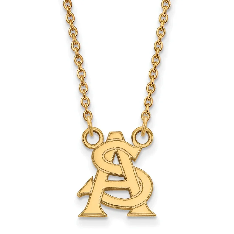 10k Yellow Gold Arizona State Small Pendant Necklace