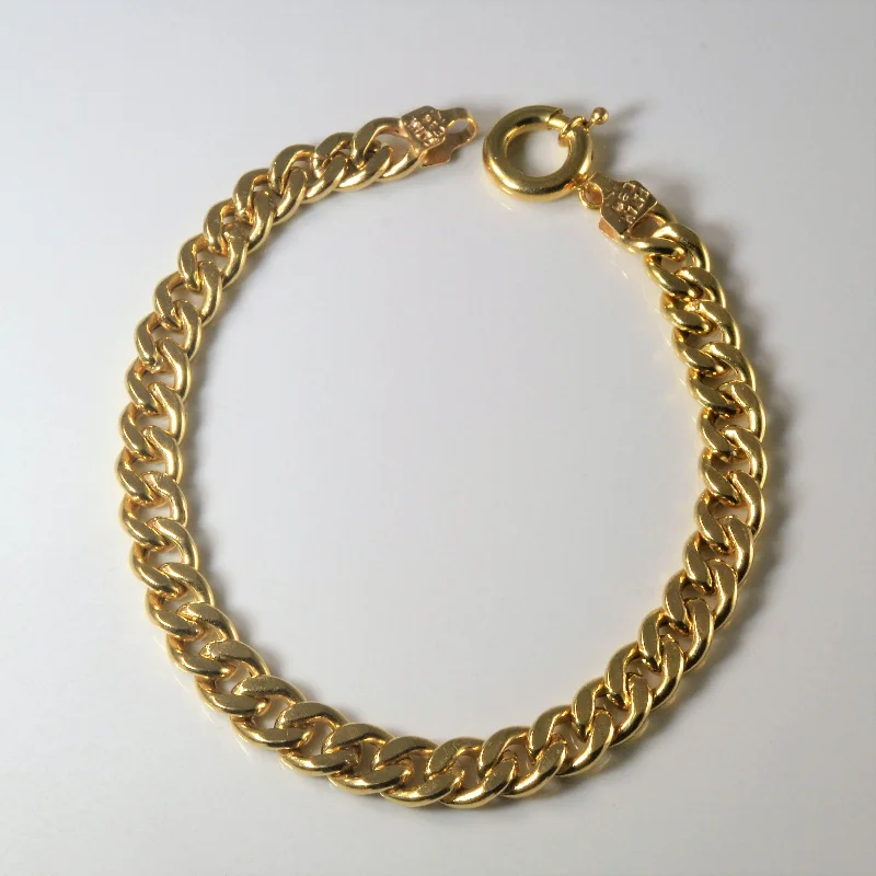 18k Yellow Gold Cuban Chain Bracelet | 8" |