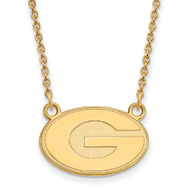 10k Yellow Gold U of Georgia Small 'G' Disc Pendant Necklace