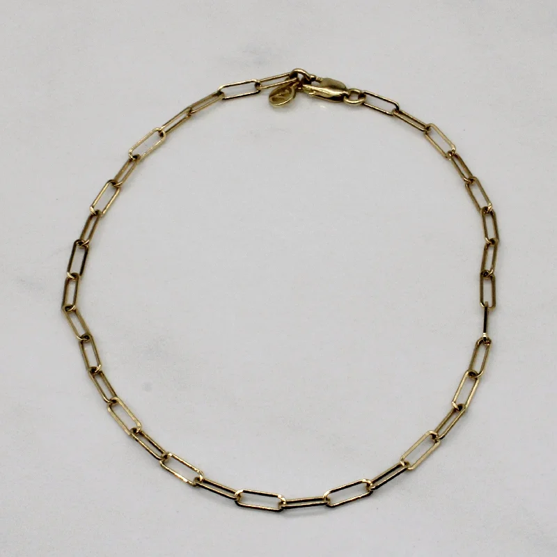 14k Yellow Gold Paperclip Link Bracelet | 7.5" |