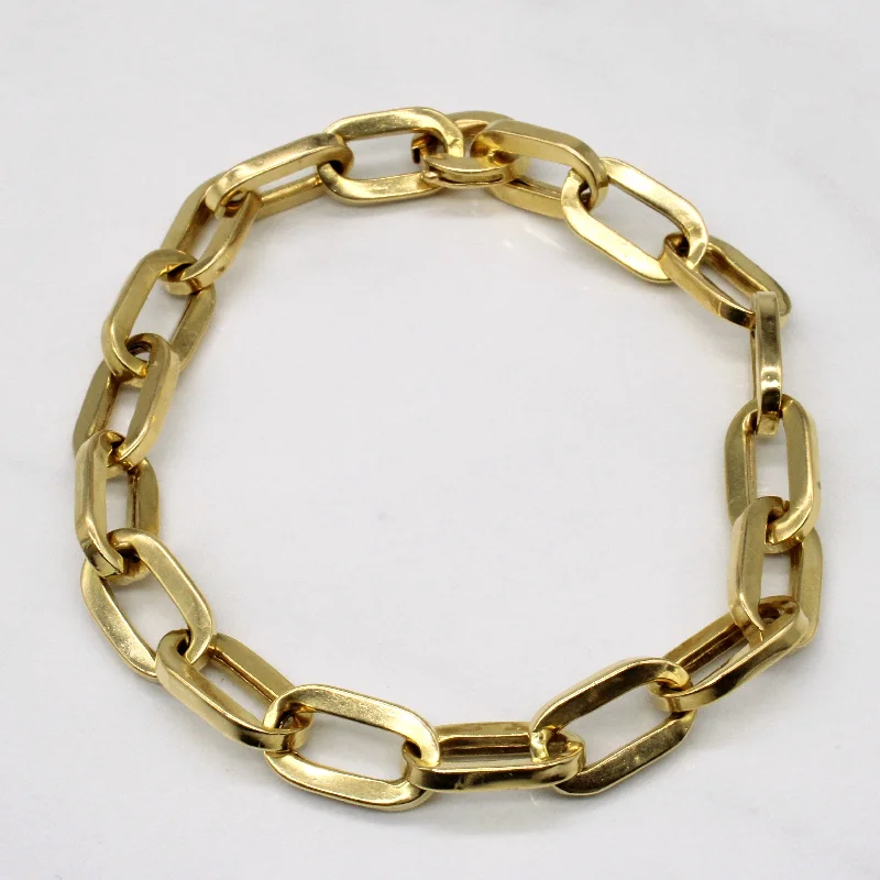 14k Yellow Gold Paper Clip Link Bracelet | 8.5" |