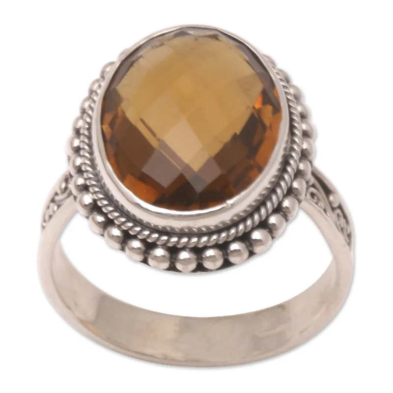 Novica Handmade Awaken The Dreamers Smoky Topaz Cocktail Ring