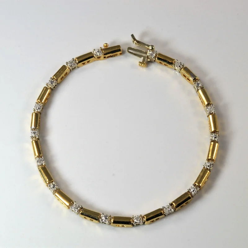 Bar Link Diamond Bracelet | 0.05ctw | 7.5" |