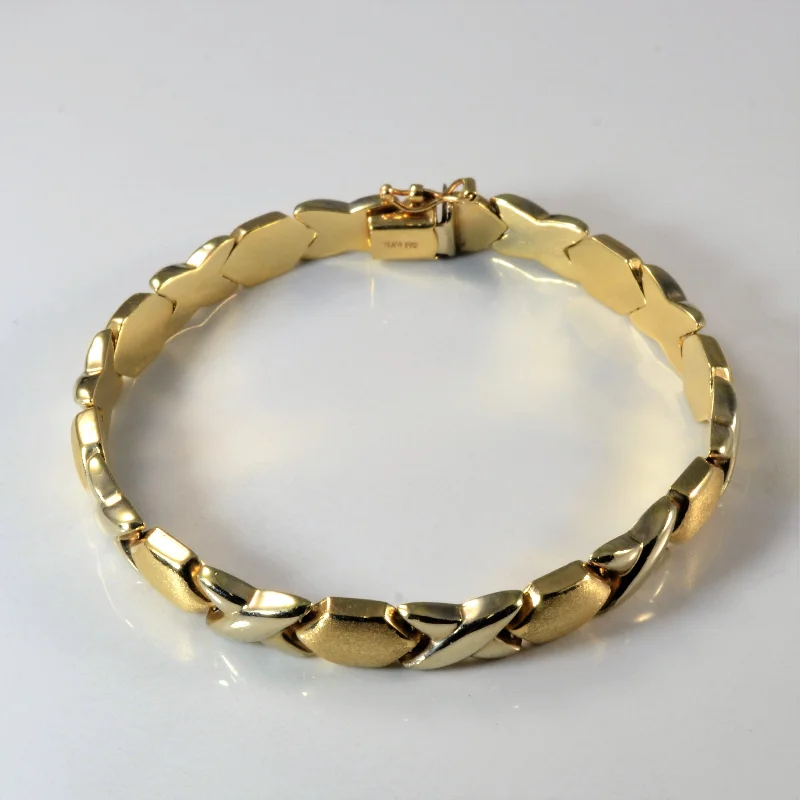 Crossover Two Tone Gold Bracelet | 7" |