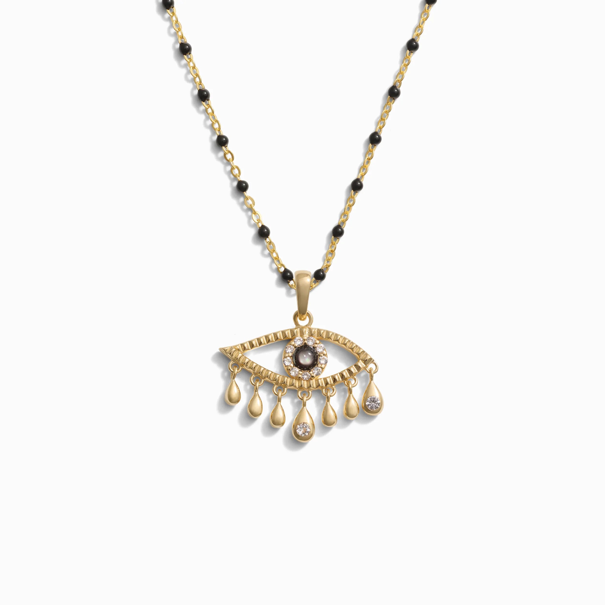 Third Eye Black Enamel Necklace