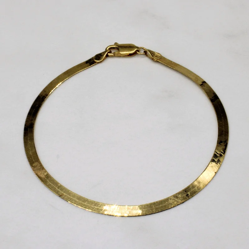 18k Yellow Gold Herringbone Bracelet | 7.5" |