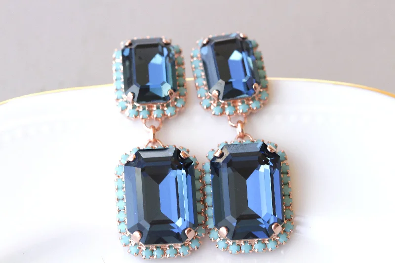 NAVY TURQUOISE EARRINGS