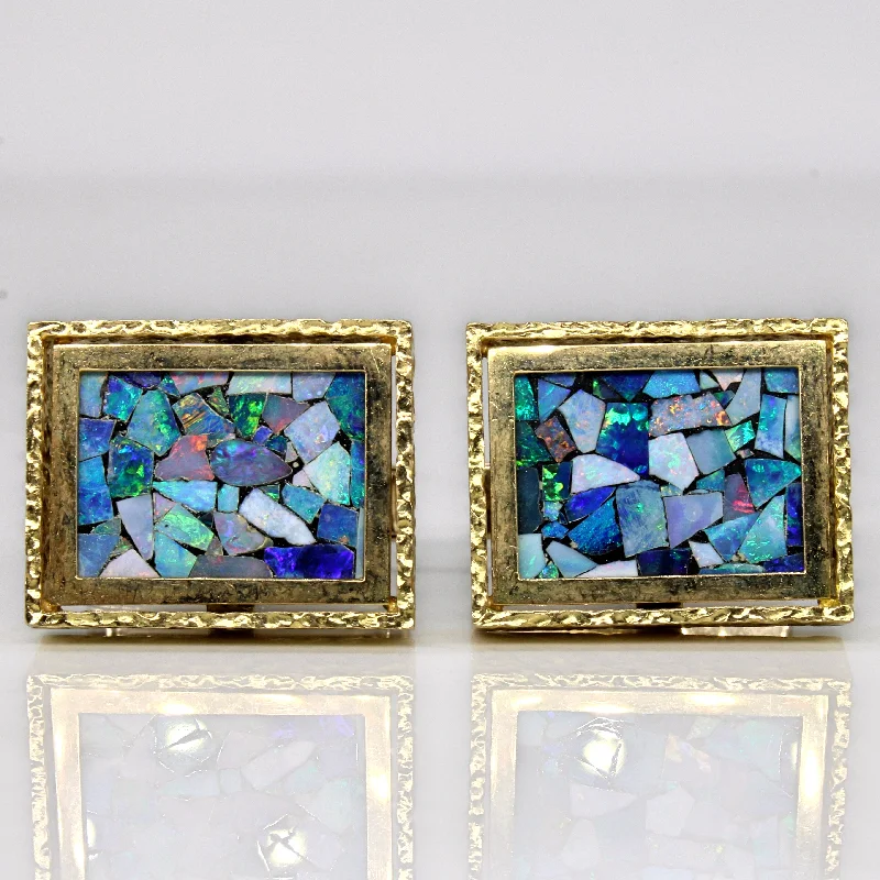 Cavelti' Opal Mosaic Cufflinks | 4.50ctw |