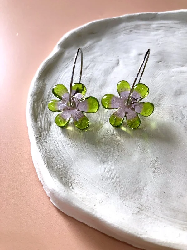 Lime/Lavender with Silver Hoop