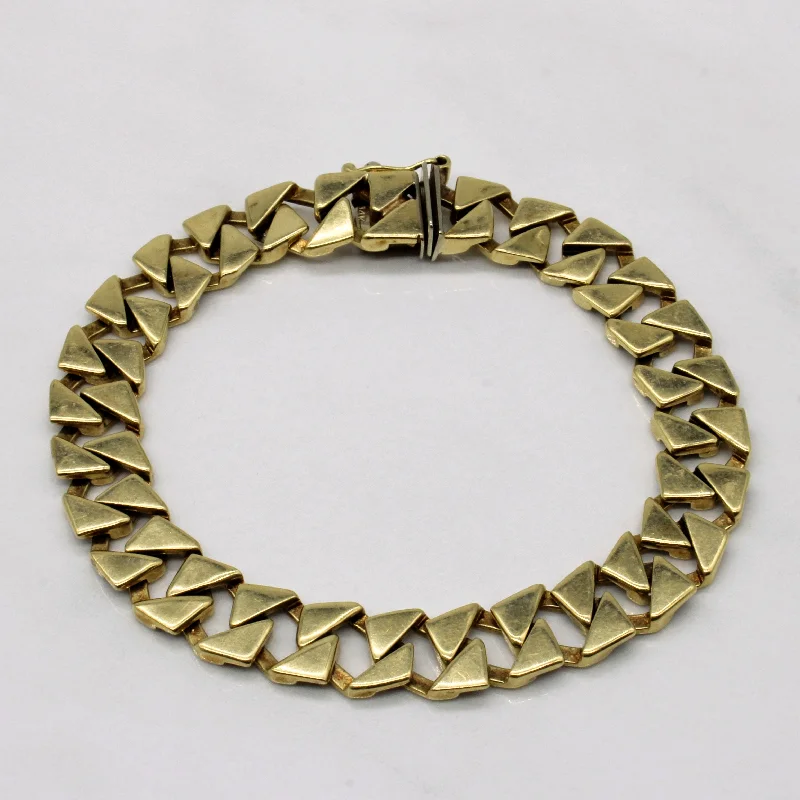 14k Yellow Gold Unique Link Bracelet | 7" |