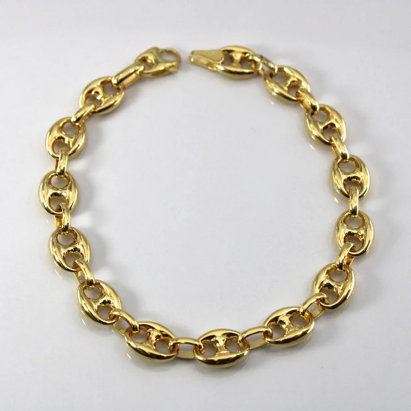 18k Yellow Gold Anchor Chain Bracelet | 8"|