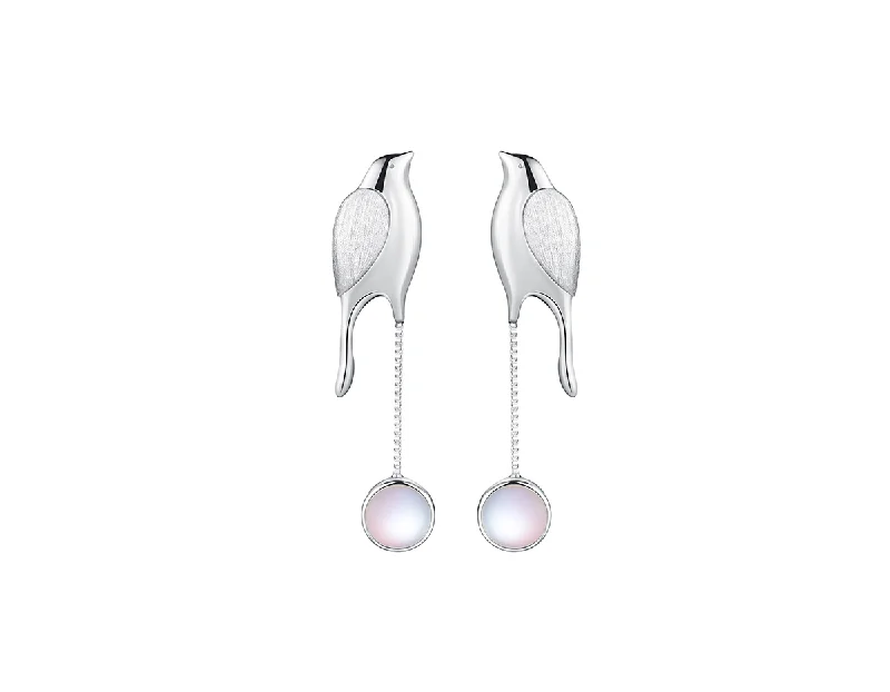 Bird and Moon Earring