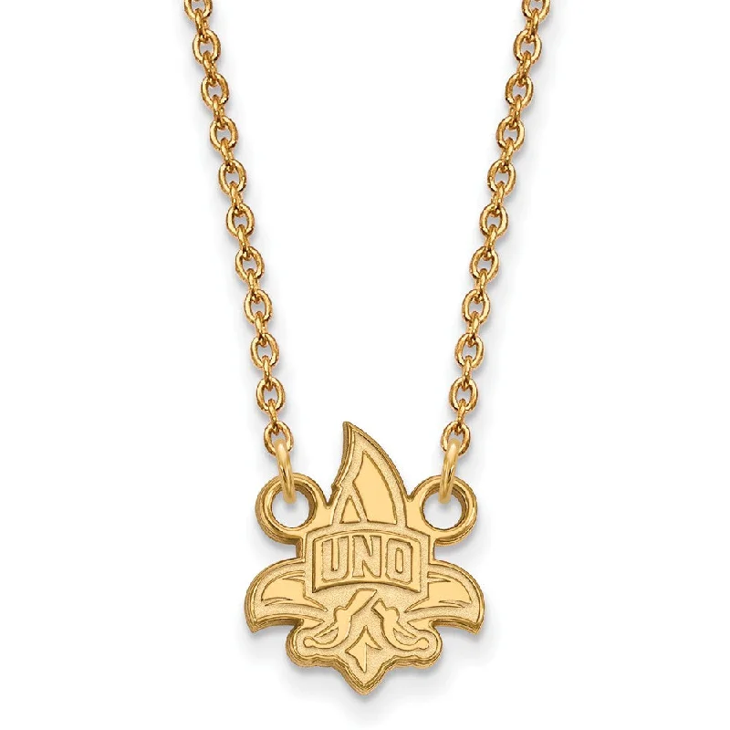 14k Yellow Gold U of New Orleans Small Pendant Necklace