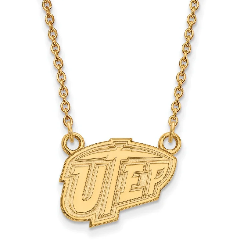 10k Yellow Gold U of Texas at El Paso Small Pendant Necklace