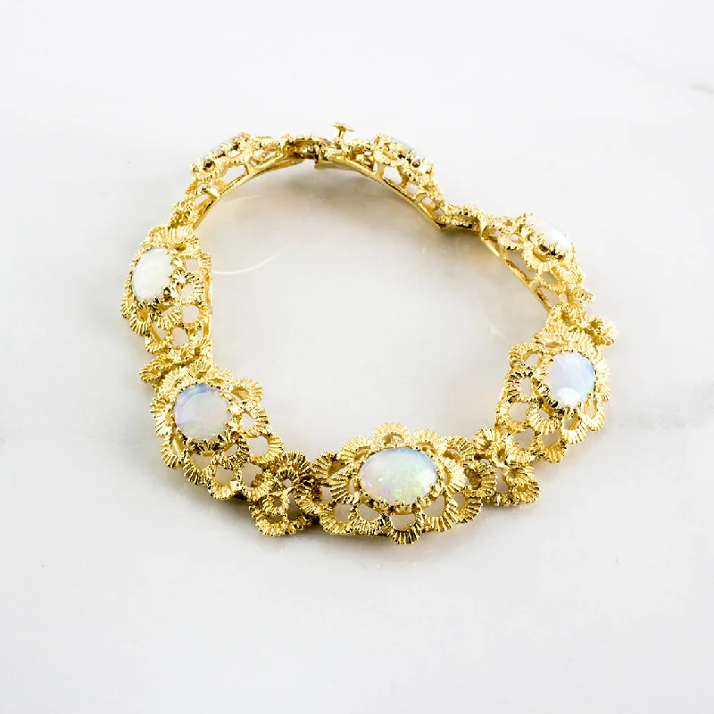 1970's Floral Opal Bracelet | 3.50 ctw |